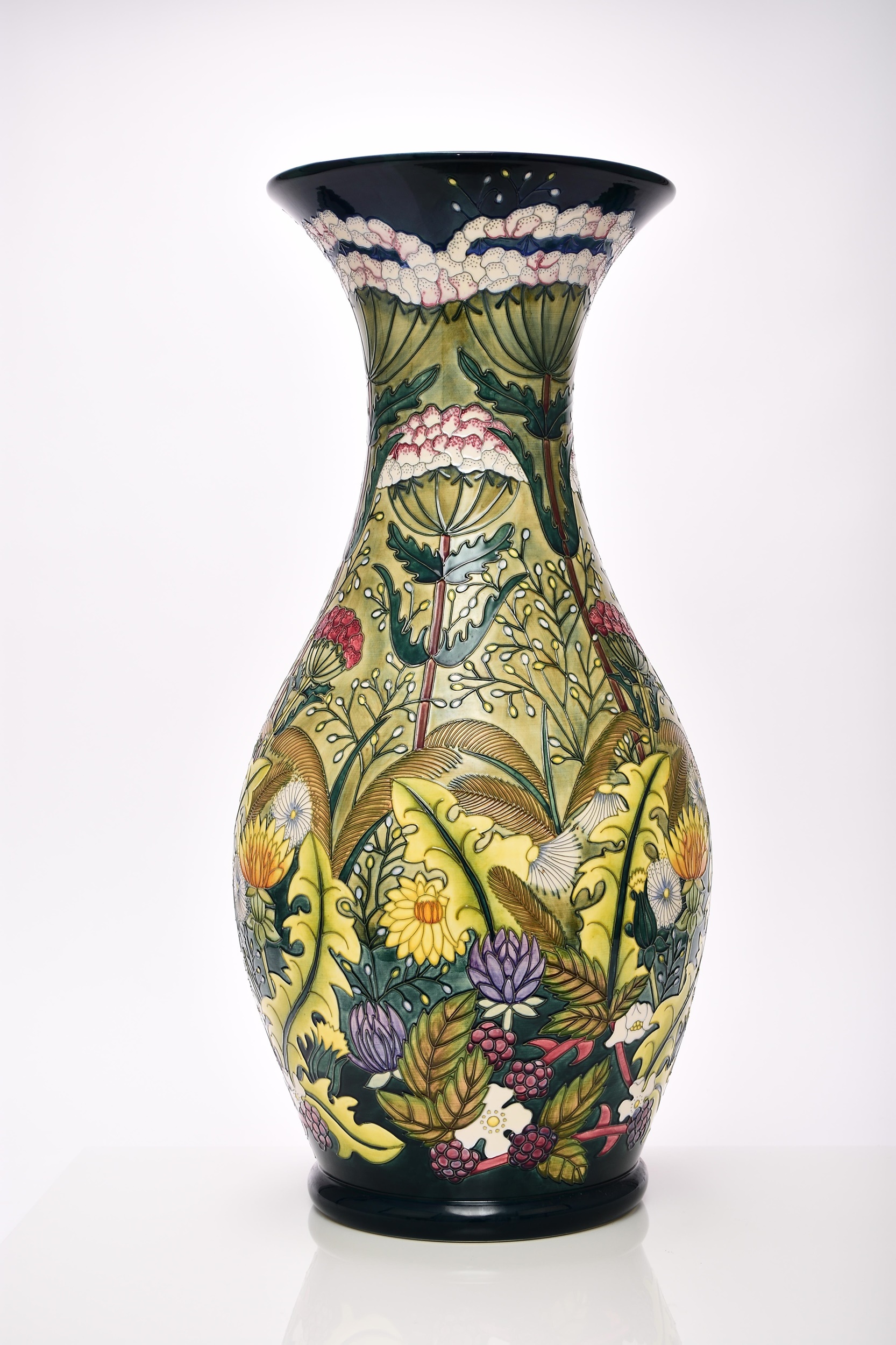 A large Moorcroft floor-standing vase in the Ryden Lane pattern