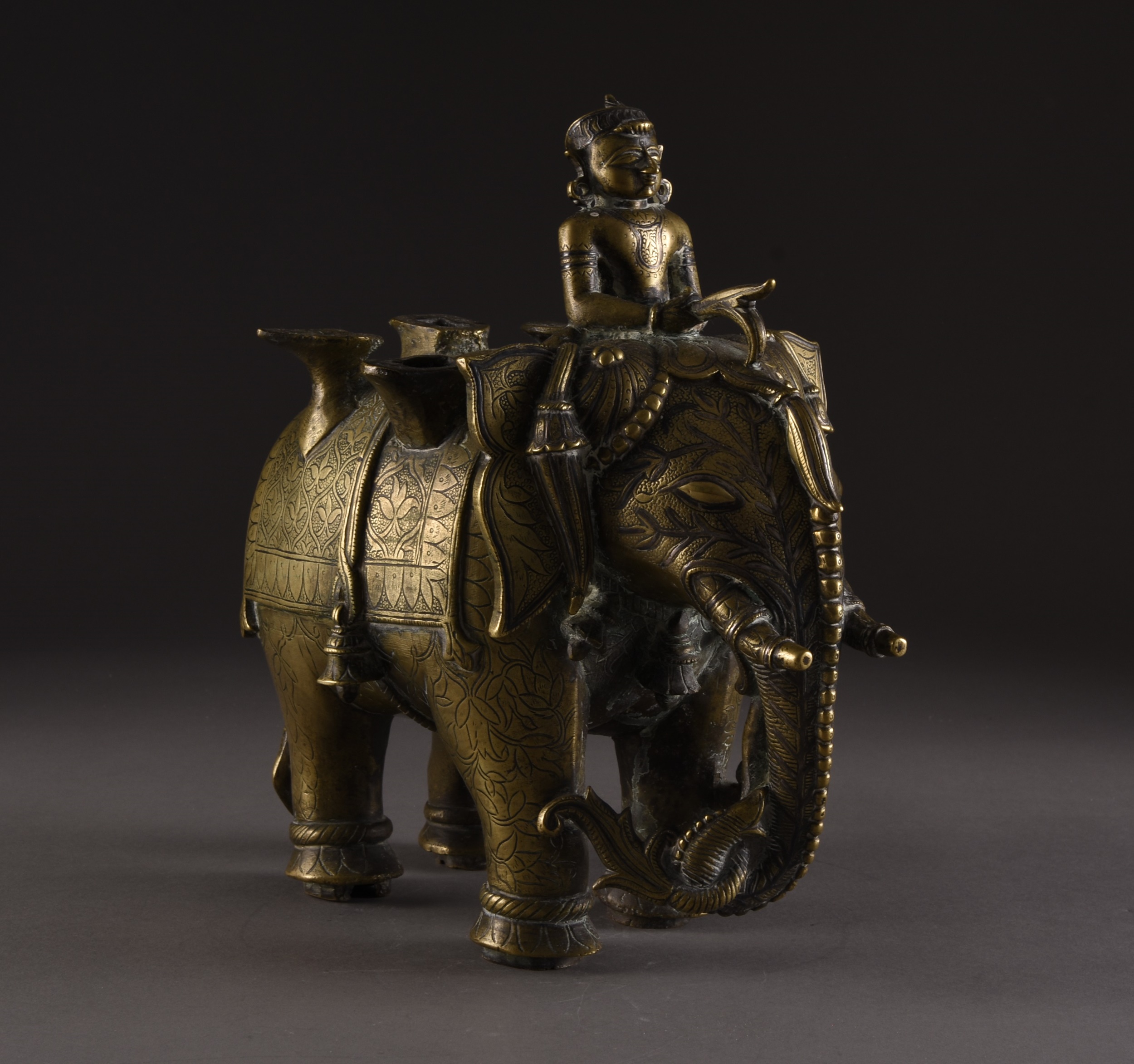An Indian silver inlaid bronze elephant which sold for £1,000 as part of a £10,000 collection. Halls Fine Art Asian Art Auction