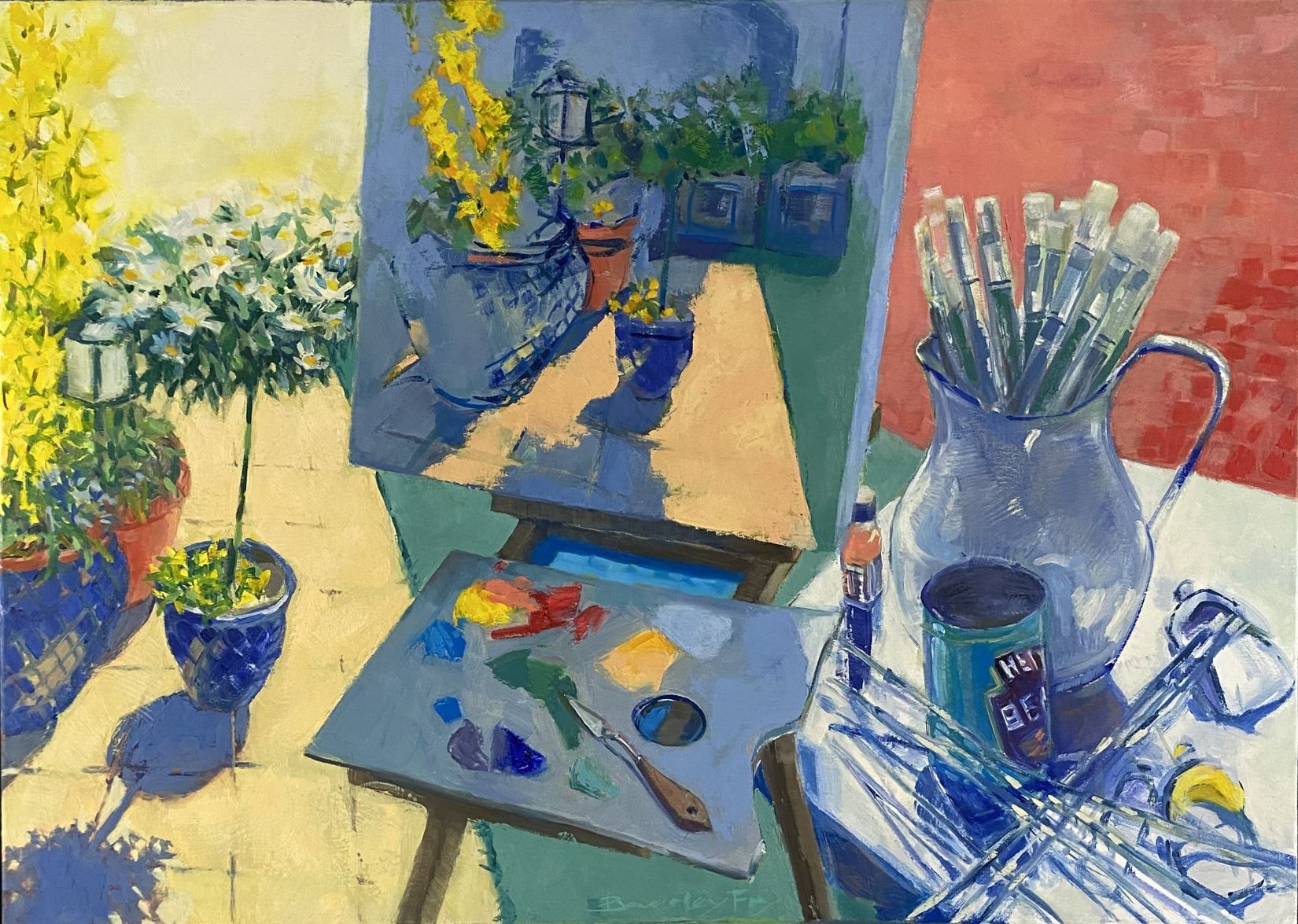 Lot 10 - Beverley Fry (b.1948) Studio Garden, 2015, oil on canvas