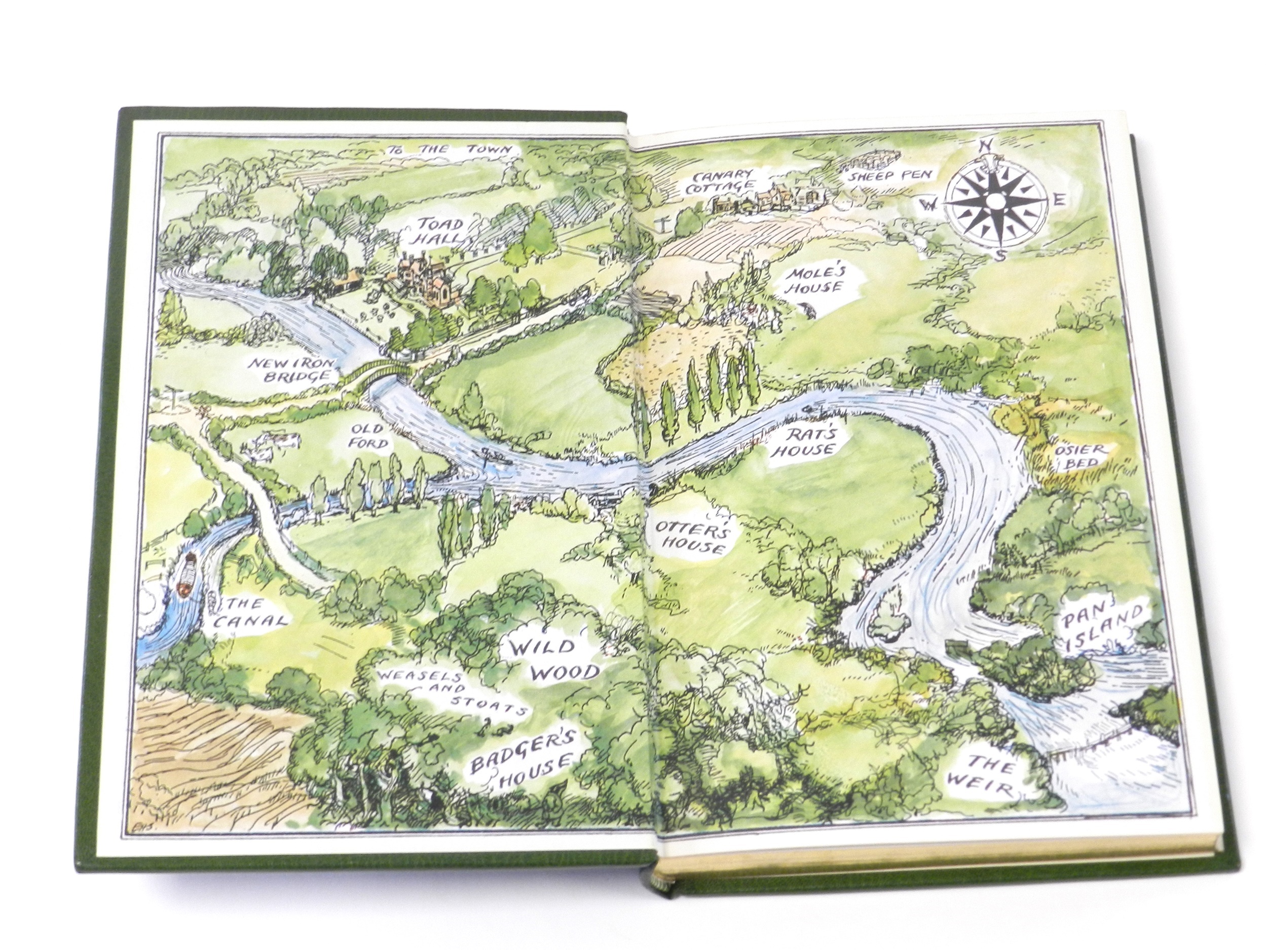 Wind in the Willows map in book Halls Fine Art
