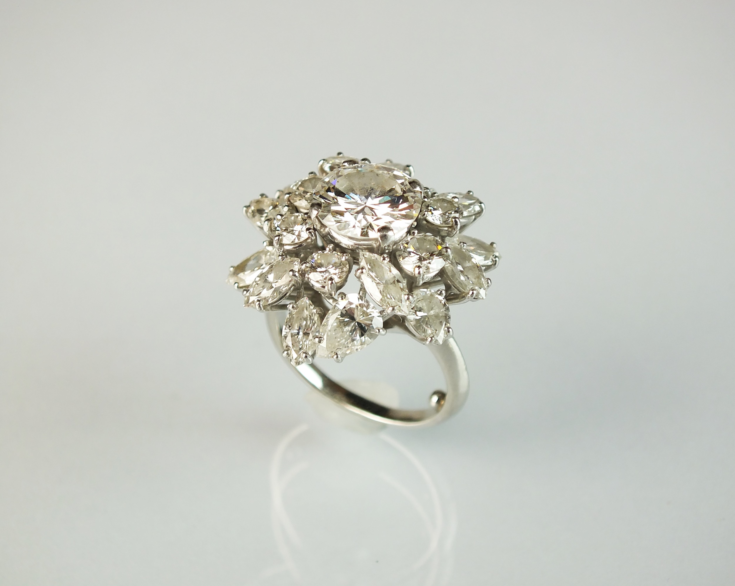 impressive diamond cluster ring halls fine art