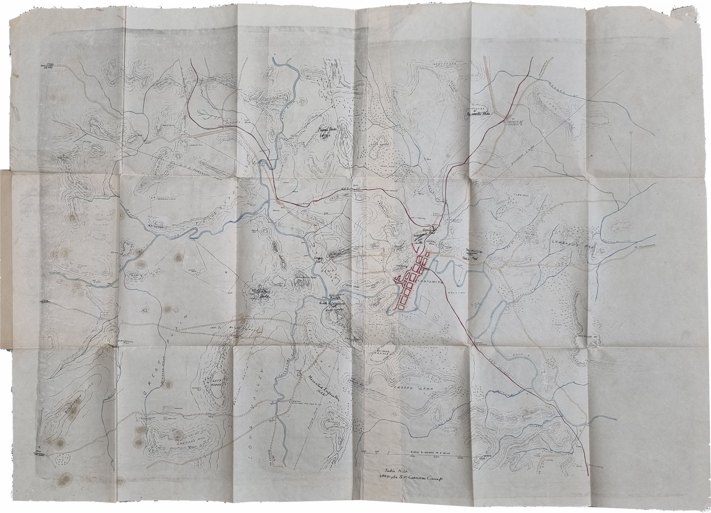 Second Boer War. A rare military map of Ladysmith Militaria Auction Halls Fine Art Shrewsbury