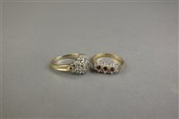 Lot 137 - A 9ct gold diamond set dress ring (lacking two...