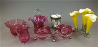 Lot 232 - A collection of Victorian cranberry glass...