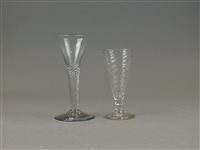 Lot 233 - An 18th Century air twist wine glass Circa...