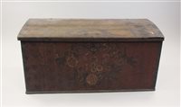 Lot 98 - A painted oak trunk 19th century with slightly...