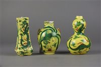 Lot 295 - A set of three Fukagawa vases, early 20th...