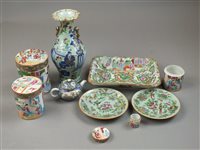 Lot 297 - A group of Canton famille rose porcelain...