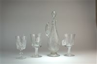 Lot 224 - A glass single-handled decanter and stopper,...