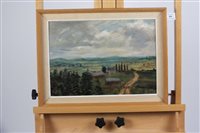 Lot 317 - John Alford, Rural view with farm buildings...