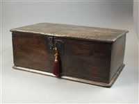 Lot 249 - An oak deed or bible box, 17th century , the...