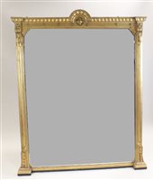 Lot 99 - A large Victorian giltwood wall mirror Of near...