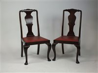 Lot 500 - A set of six George I style mahogany dining...