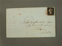 Lot 268 - A four margin penny black, with red Maltese...