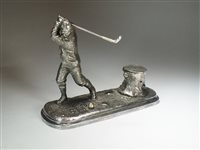 Lot 145 - A novelty silver plated inkwell, designed as a...