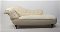 Lot 13 - A Victorian day bed, cream floral shaped...