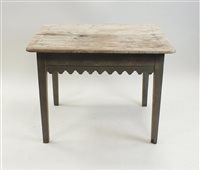 Lot 15 - A rustic pine kitchen table, late 19th / early...