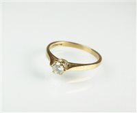 Lot 122 - A 9ct gold single stone diamond ring, the...