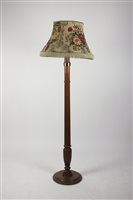 Lot 117 - An early 20th century oak fluted standard lamp...