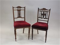 Lot 43 - A pair of Edwardian rosewood and inlaid...