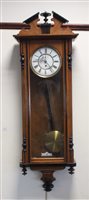 Lot 102 - A Vienna style regulator wall clock, 19th...