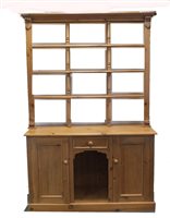 Lot 59 - A modern pine 'dog kennel' kitchen dresser...