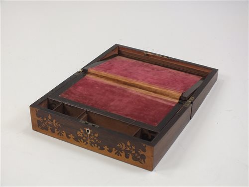 Lot 62 - An early 19th century rosewood and birds eye...