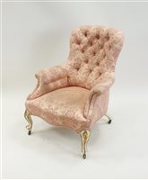 Lot 368 - A late Victorian button back upholstered...