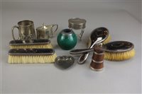 Lot 148 - A five piece silver and tortoiseshell mounted...