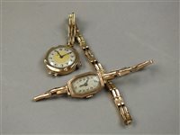 Lot 277 - A lady's 9ct gold octagonal wristwatch, with...
