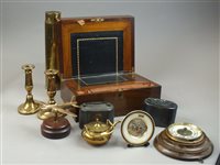 Lot 248 - A Victorian mahogany lap desk, a circular wall...