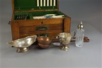 Lot 153 - A part cased canteen of silver plated cutlery,...