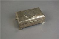 Lot 161 - A white metal filigree mounted box, together...