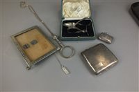 Lot 5 - A cased silver spoon and pusher, together with...