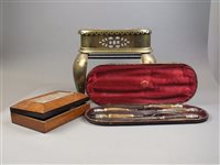 Lot 236 - A 19th century brass footman with wrought iron...