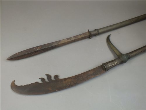 Lot 291 - Two South East Asian pole arms 19th/20th...