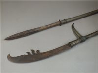 Lot 291 - Two South East Asian pole arms 19th/20th...