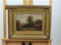 Lot 328 - G Fielding, Figure in a landscape, signed...