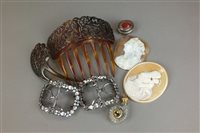 Lot 133 - Two oval shell cameos, together with two paste...