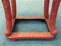 Lot 166 - A Chinese Cinnabar Lacquer Vase Stand