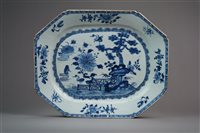 Lot 16 - Three Chinese Blue and White Platters, Qianlong
