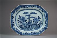 Lot 16 - Three Chinese Blue and White Platters, Qianlong