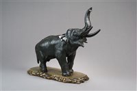 Lot 194 - A Japanese Bronze Figure of an Elephant
