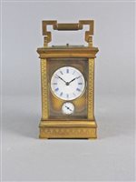 Lot 194 - A French gilt brass repeating carriage clock, circa 1900