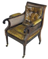 Lot 232 - A Regency mahogany single cane bergere...