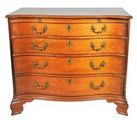 Lot 222 - A George III satinwood serpentine front chest...