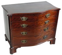Lot 127 - A George III mahogany serpentine front dressing chest