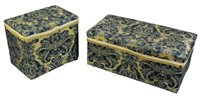 Lot 250 - Two lined ottomans, 19th century, each later...