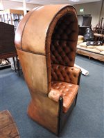Lot 224 - A Regency mahogany hall porters chair, the...