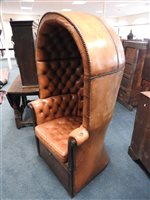 Lot 224 - A Regency mahogany hall porters chair, the...